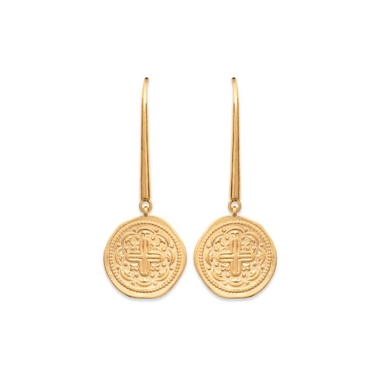 Boucles d'oreilles médaille en plaqué or - Bubble Style Store