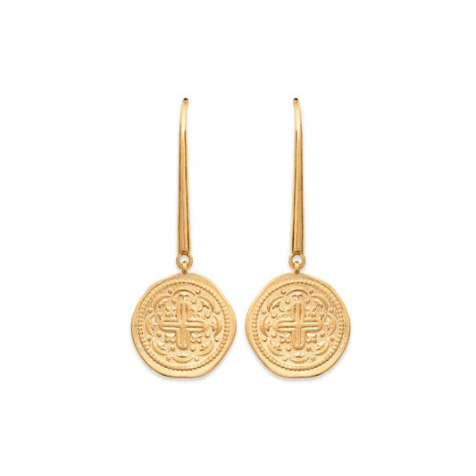 Boucles d'oreilles médaille en plaqué or - Bubble Style Store
