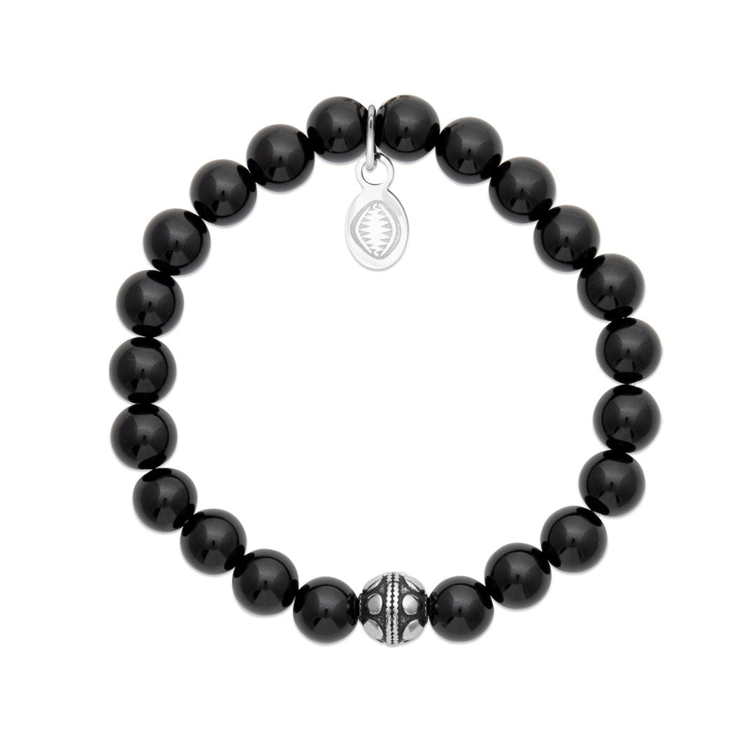 Bracelet en pierre naturelle Agate noire pour femme - Bubble Style Store