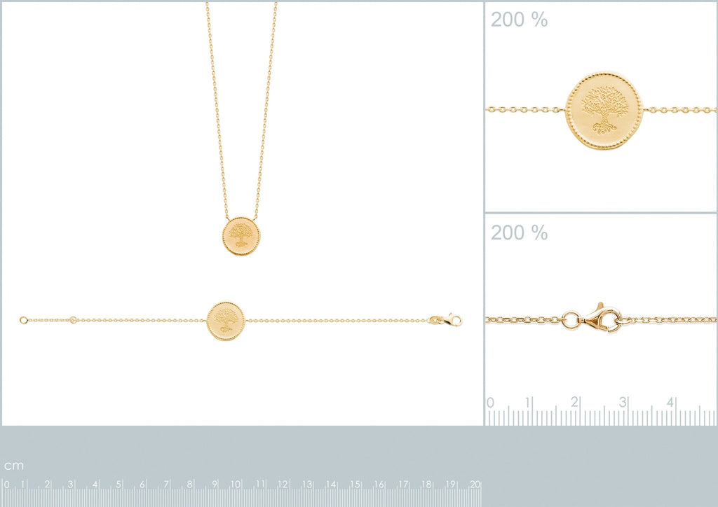 Bracelet médaille Arbre de vie en plaqué or - Bubble Style Store