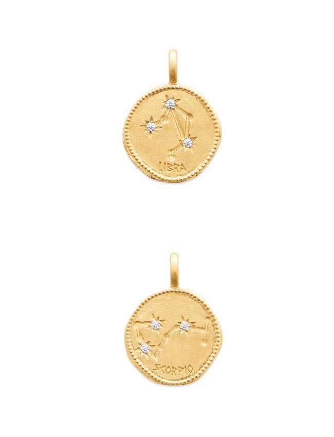 Médaille zodiaque en plaqué or et zirconium - Bubble Style Store