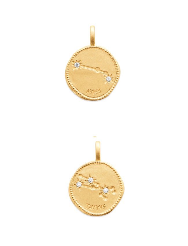 Médaille zodiaque en plaqué or et zirconium - Bubble Style Store