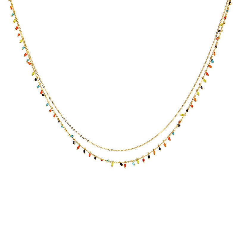 Collier sautoir avec perles multicolores - Bubble Style Store