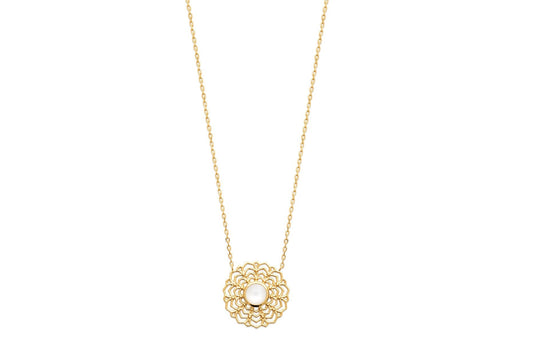 Collier soleil plaqué or et pierre de Lune pour femme- Bubble Style Store
